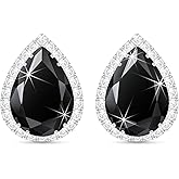 Linawe Women Stud Earrings, Teardrop Diamond Moissanite Cubic Zirconia Earrings Studs Rhinestone Jewelry Gold/Silver/Rose Gold