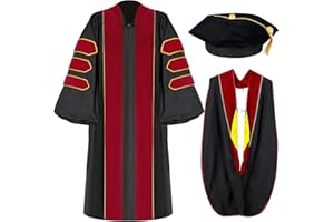 Mukum Unisex Doctoral Graduation Gown with Gold Piping | Academic doctoral Cap and Gown for Graduation Ceremony