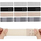 YHNNH 12 Pcs Bra Extender 2 Hook 3 Row, Women's Soft Comfortable Elastic Bra Strap Extender, Lady's Bra Extenders 2 Hooks