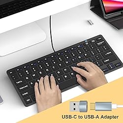 Ultra-Slim 78keys USB-C Mini Wired Keyboard with