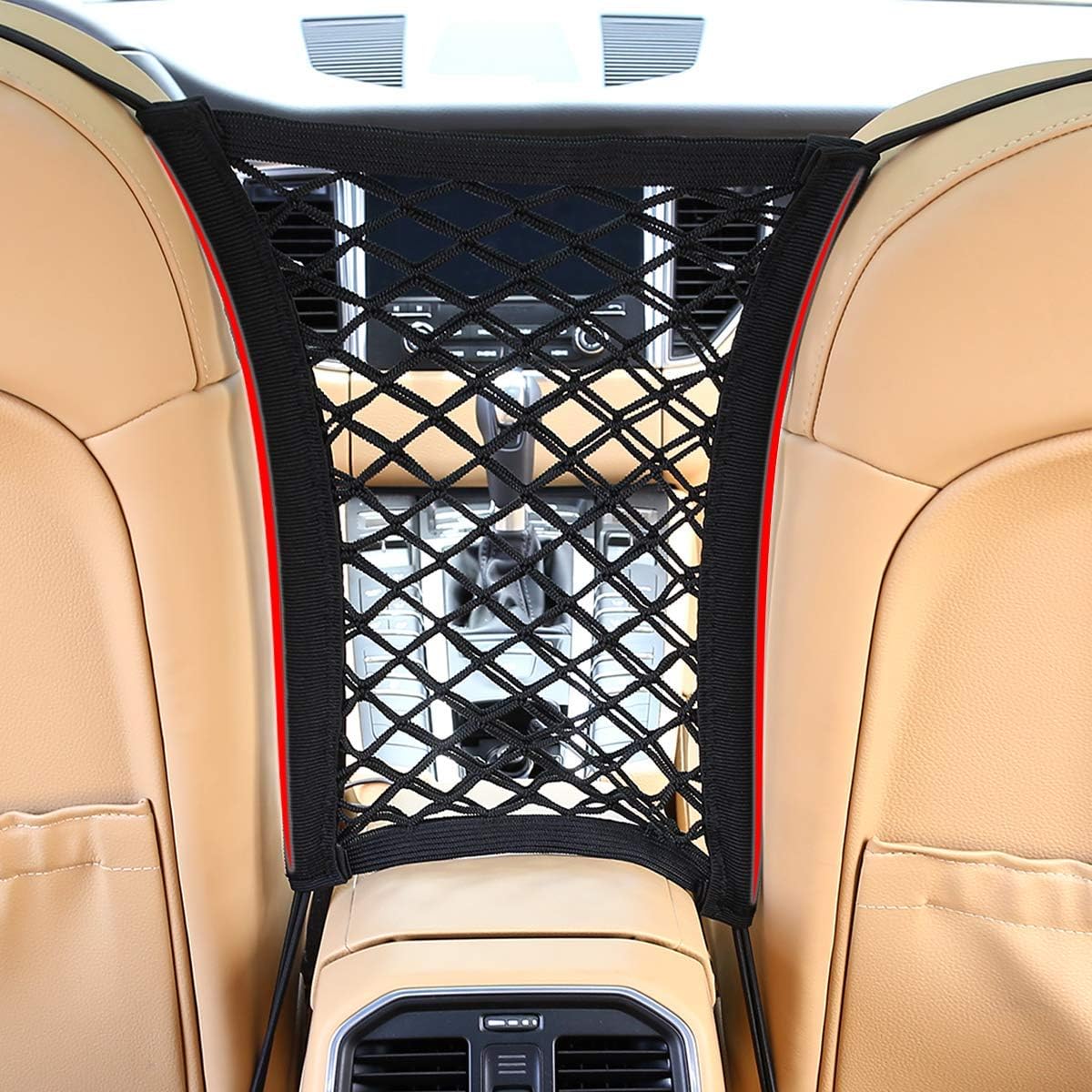 AUTOWN Car Dog Barrier, Dog Net for Car Between Seats, Pet Net Barrier Front Seat, Car Mesh Barrier Back Seat, Universal Stretchy Car Seat Storage Mesh Net : Pet Supplies