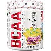 PERFECT Sports BCAA Hyper Clear, 5g Vegan BCAA - Intense Hawaiian Pineapple Candy (45 Servings, 297g)