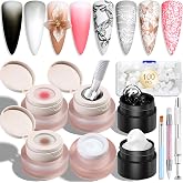 Furtherpretty Cushion Ombre Gel Kit with 3D Sculpting Gel Aura Nail Art Set | 4 Colors Gradient Gel Polish, Solid Carving Gel Nail Art Sponge &amp; Brush Tool Set for Ombre Nails, DIY Manicure Salon Supplies