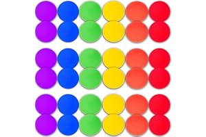 PIKZH 12/24Pcs Poly Spot Markers 9 inch Non-Slip Rubber Agility Training Markers Floor Dots Flat Field Cones for Football Basketball Soccer School Exercise Drills Gym Dance Practice 6 Colors