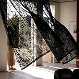 Black Lace Curtains for Living-Room 84 inch
