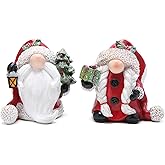 Hodao 2 PCS Christmas Gnomes Decorations Xmas Hat Gnome Figurines Decor Handmade Elf Scandinavian Tomte Gnomes States for Xmas Decor Gift - Christmas Party Home Decor