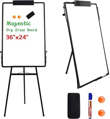 Amazon Chesean ホワイトボード イーゼル マグネット式 ポータブル ドライイレース イーゼルボード 36 X 24インチ 三脚 ホワイトボード 高さ調節可能 フリップチャート イーゼルスタンド ホワイトボード 教室 オフィス 自宅 学校 ホワイトボード 文房具 オフィス用品