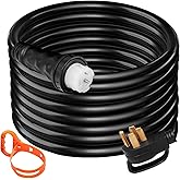 Mophorn 15Ft 50 Amp Generator Extension Cord STW 6/3 + 8/1, 125V 250V Generator Power Cord N14-50P & SS2-50R & CS6364 Twist L