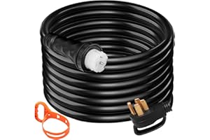 VEVOR 25 FT 50 Amp Generator Extension Cord NEMA N14-50P & SS2-50R & CS6364, STW 6/3 + 8/1 AWG 125V 250V Generator Power Cord Twist Lock Connectors