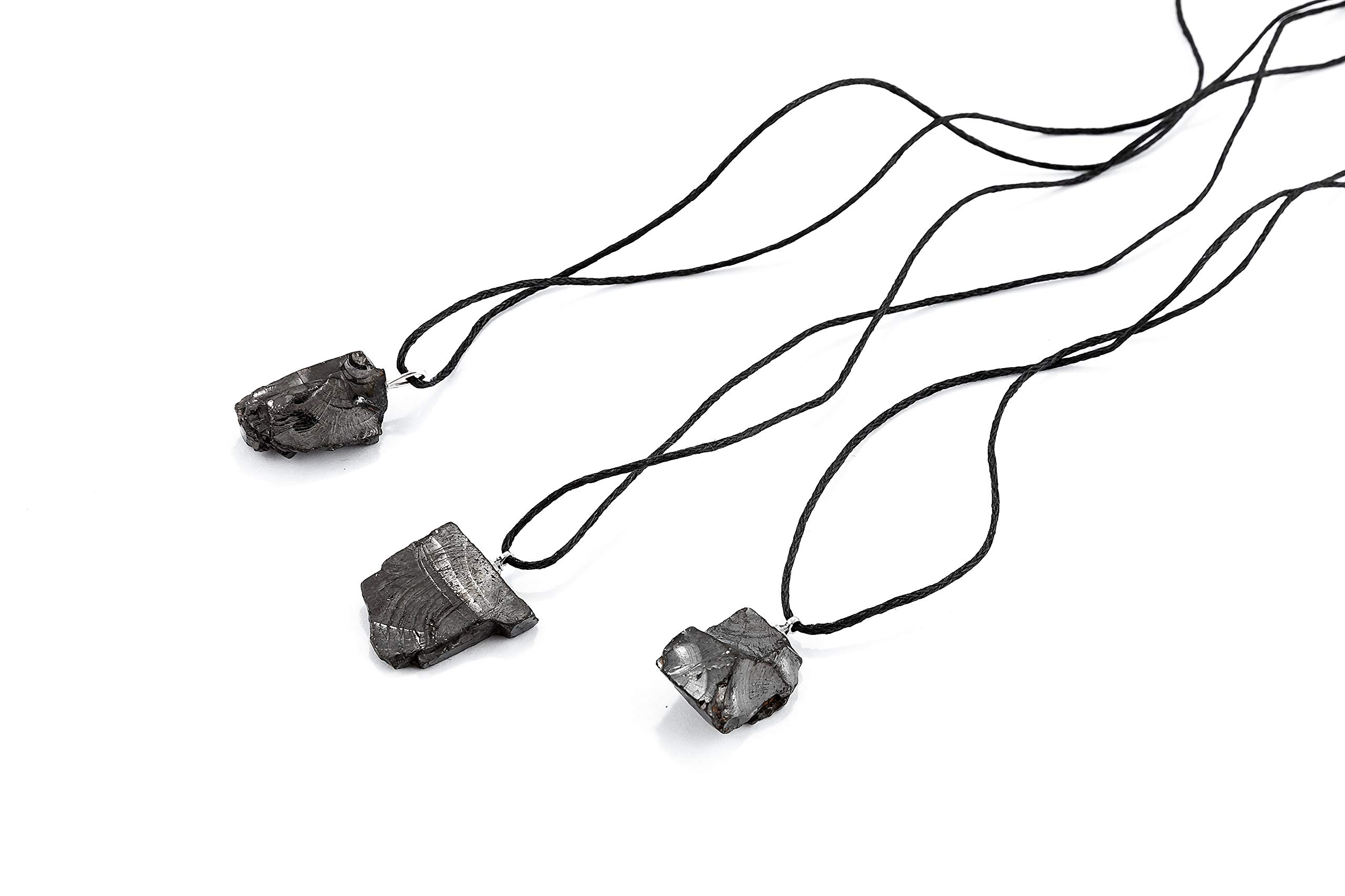 SN NATURSTEIN UG Precious stone shungite directly from Karelia: 3 x pendant precious crystal 3-5g