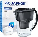 AQUAPHOR Amethyst Fridge Water Filter Jug 2.8 L Black with Maxfor+ Cartridges