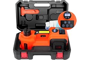 E-HEELP Electric Car Jack Kit 5Ton 12V Hydraulic Car Jack Lift for SUV MPV Sedan Truck Change Tires Garage Repair with LCD