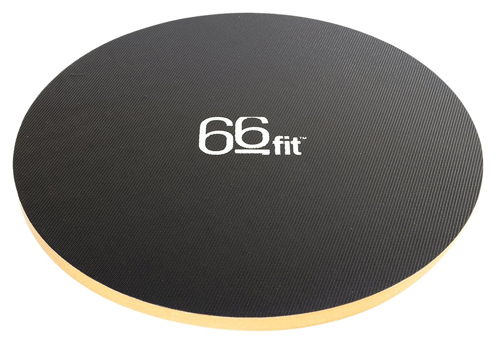 66fit Wooden Wobble Balance Board 40cm - Includes Balance Training Ebook - Training Rehabilitation Exercise Physiotherapy, Blue, BP-A80203P8