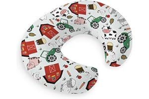 HawSkgFub Farm Animal Life Barn Nursing Pillow Cover for Baby Boys Girls, Cow Pig Sheep Chicken Tractor Harvest Breastfeeding Pillow Slipcover, Nursing Pillowcase for Newborn Infant, Cover Only