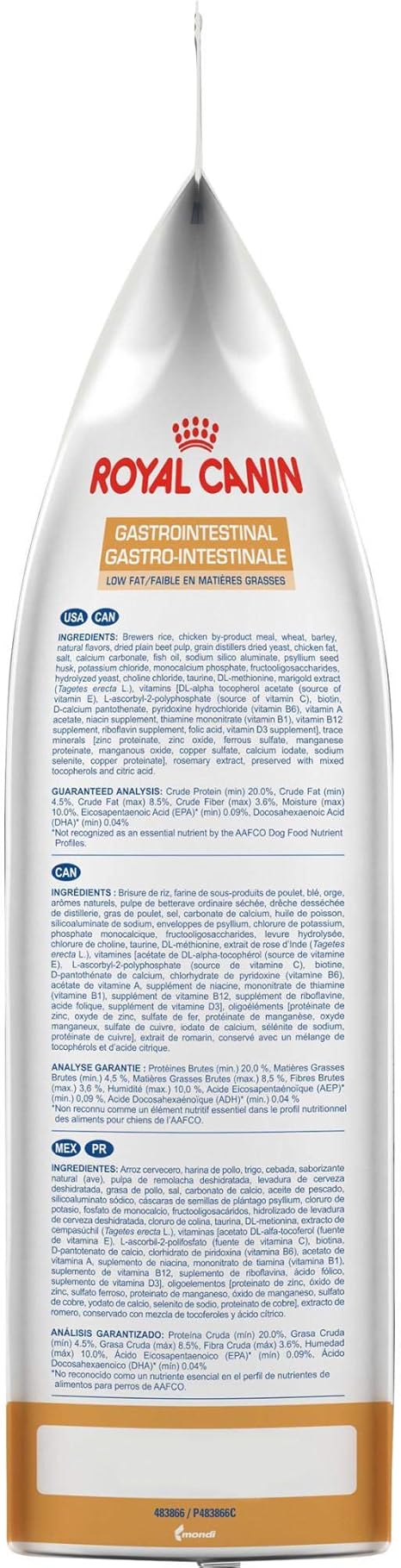 royal canin gastrointestinal low fat dog food