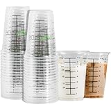 Disposable Measuring Cups for Resin - Pack of 20 8oz Clear Plastic Measuring Cup for Epoxy Resin, Stain, Paint Mixing - Half 