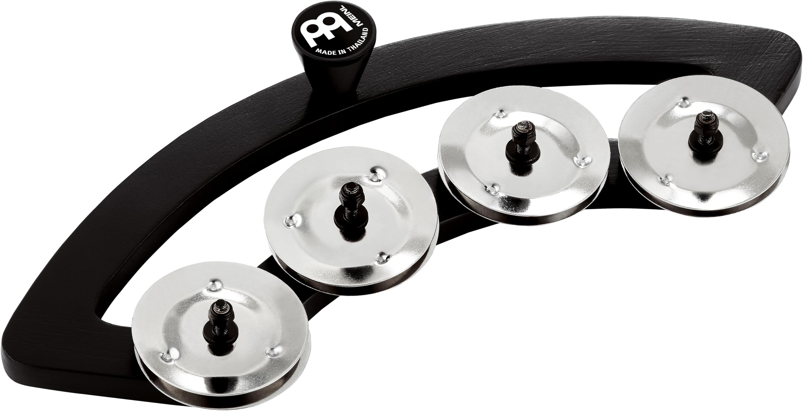 Meinl Percussion Backbeat Tambourine Add-On - Tambourine Accessory for Drums with a 10 to 12-inch Diameter - MDF / Steel, Black / Silver (BBTA1-BK)