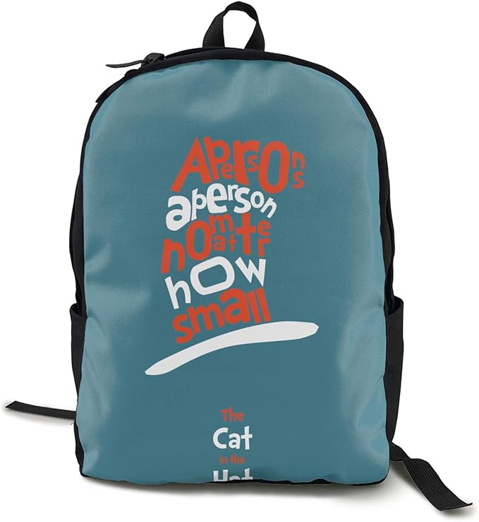 The Cat In The Hat Poster Youth Backpack Shoulder Bag For School