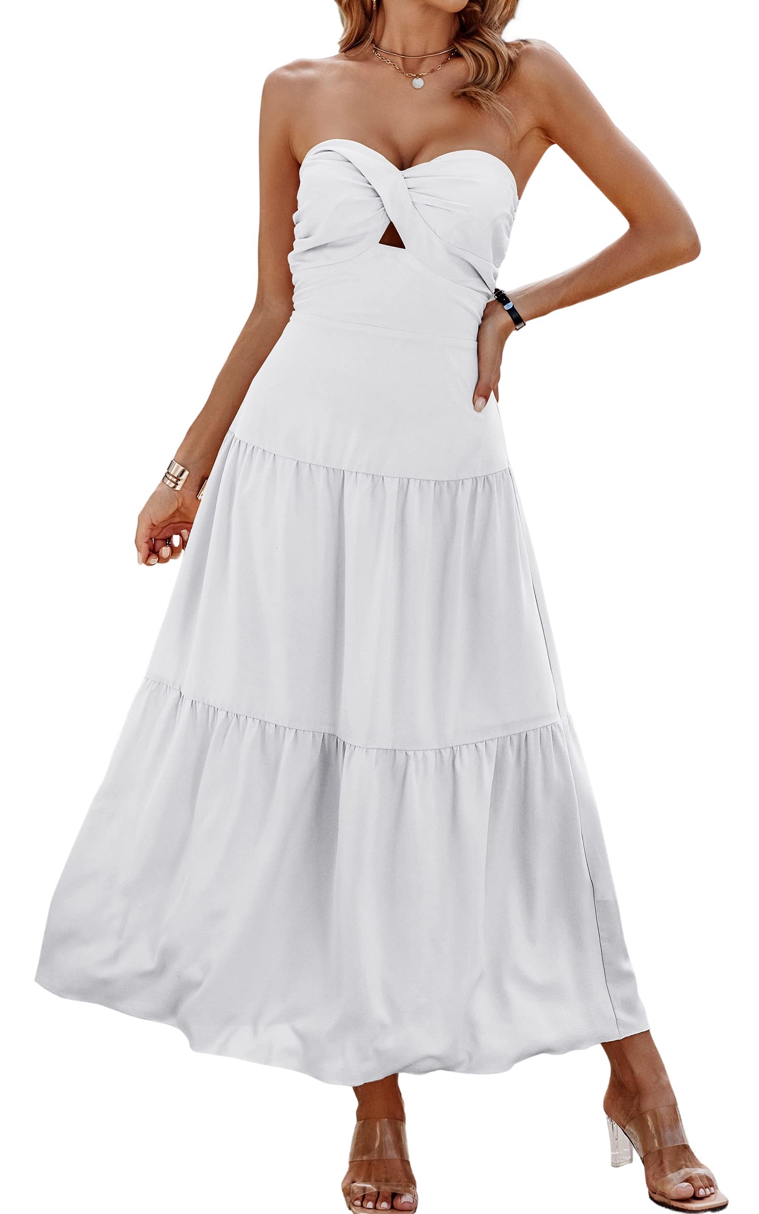 Off-Shoulder Hollow Out Long Dress
