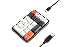 Number Pad HAVIT Mechanical Numeric Keypad with GATERON Optical Red Switches Hot Swappable Keypad Type-C USB-A Wired PBT Keycaps 21 Keys Numpad for Laptop Computer