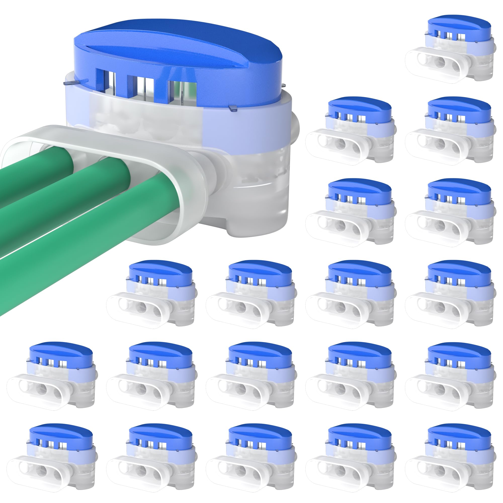 ECENCE Cable Connectors for Robotic Lawn Mowers - 20 pcs Waterproof Gel-Filled Crimp Connectors for Perimeter wires, Repair kit for secure cable connections