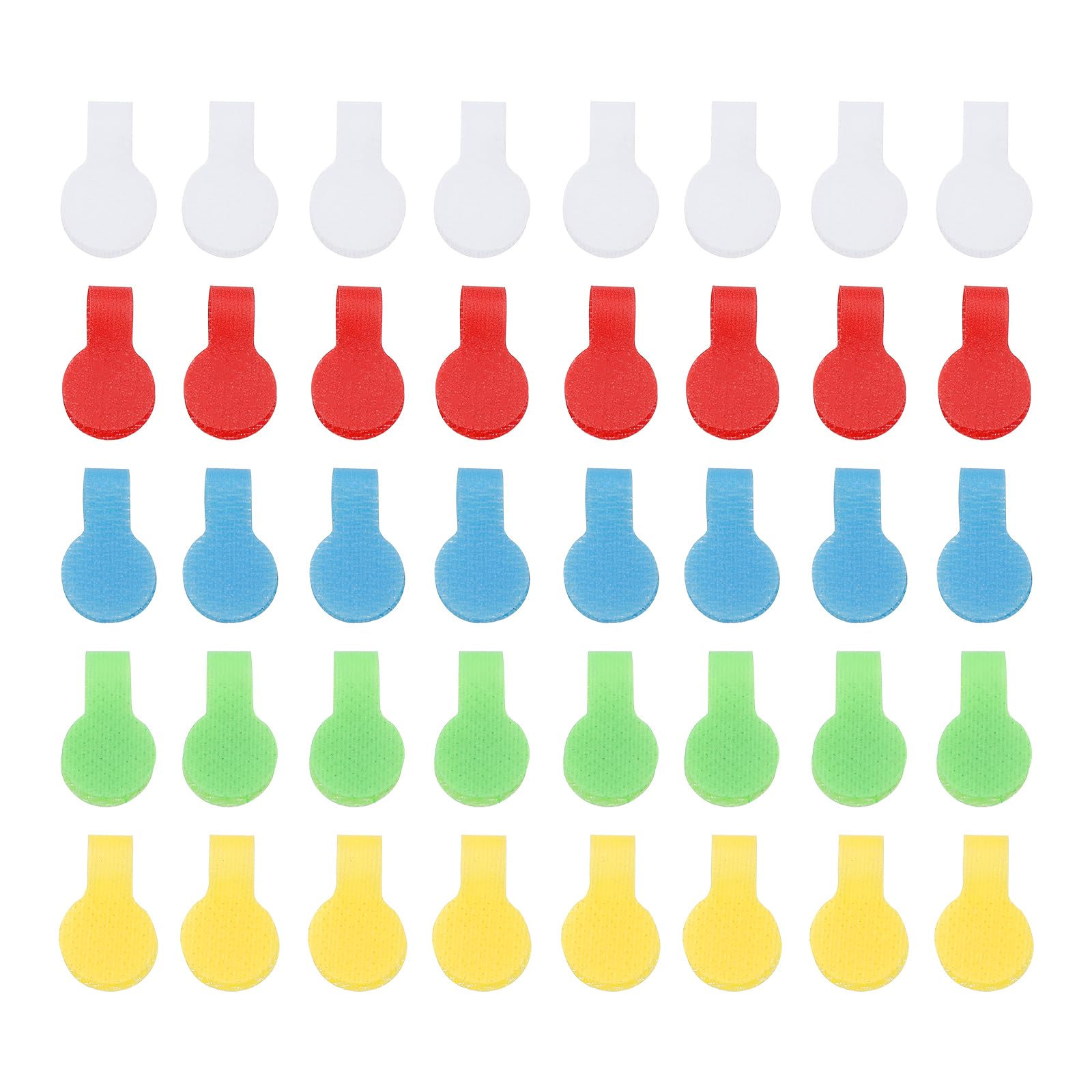 PATIKIL 40 Pcs Cable Labels, 0.5 x 0.87 Inch Wire Labels Writable Cord Labels Tags Wire Tags Markers for Electronics Computers Cable Reusable Management, 5 Color