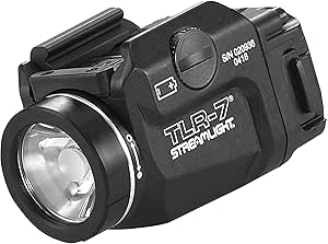 Streamlight 69420 TLR-7 500-Lumen Low-Profile, Rail Mounted Tactical Weapon Light With Side Switch, Rail Locating Keys and CR123A Lithium Battery, Black