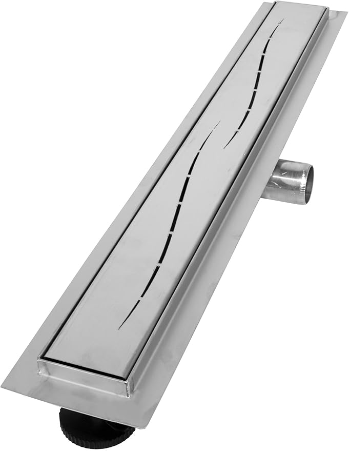 BIUBIUBATH DUSCHRINNE 90 CM – Edelstahl, Mit Siphon & Haarsieb, Für Barrierefreie Duschen