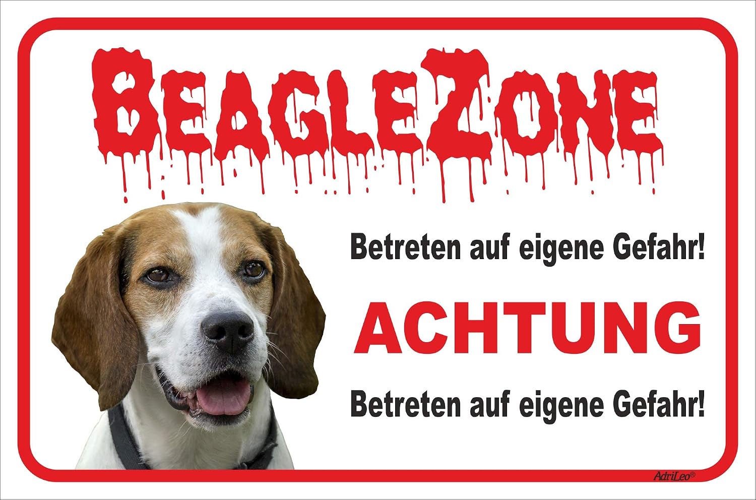 AdriLeo Warnschild „Vorsicht Rhodesian Ridgeback“ – 40x60 Cm, Alu-Verbund, UV-beständig, Wetterfest