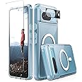 CaseBorne Compatible with Pixel 8 Case - [5-in-1] [Compatibel with MagSafe] Ultra Clear Hybrid [Anti-Yellowing], with Screen Protector and Cameras Shield - Crystal Clear