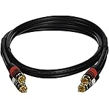 Monoprice Premium Two-Channel Audio Cable - 3 Feet - Black | 2 RCA Plug to 2 RCA Plug 22AWG, Male to Male