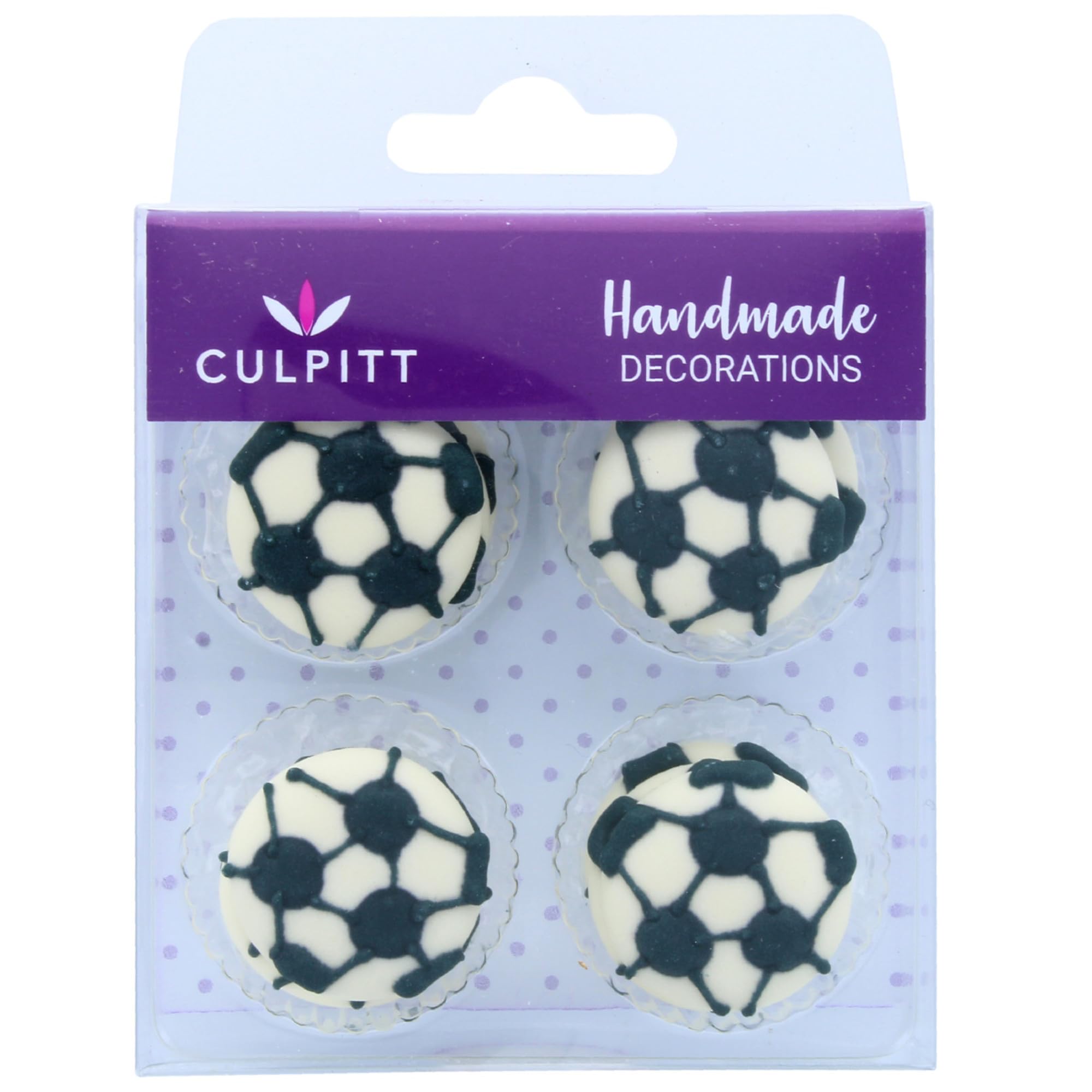 Culpitt Football Sugar Pipings - Edible Football Cake Decorations - Pack of 12