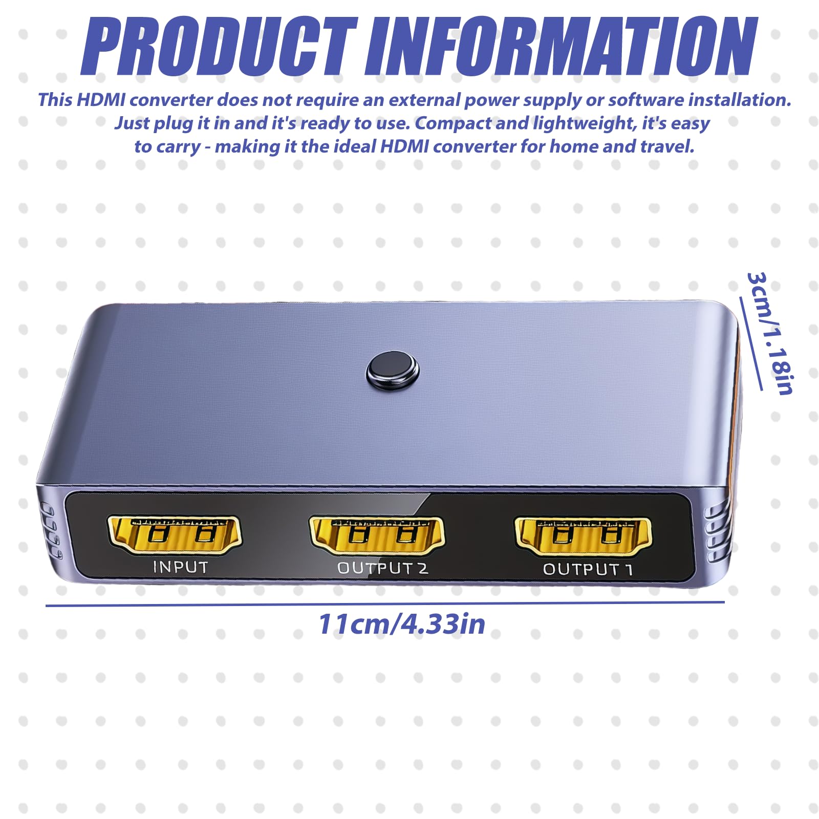 LEKEFETO HDMI Switch 8K 2.1 Umschalter 2 In 1 Out/1 In 2 Out HDMI Splitter Bi-Direktional Adapter für TV PS5 PC Beamer UHD 4K@60Hz Schwarz 2