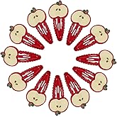 20 Pcs Red Apple Slice Snap Hair Clips - Apple Slice Hair Barrettes, Fruit Snap Hair Clips, Apple Hair Pins, Stylish Hair Accessories for Girls & Women