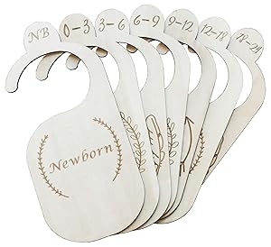 Premium Wood Baby Closet Dividers by Northwell, Set of 7: Baby Closet Organizers, Baby Nursery Decor, Baby Clothes Organizers, Baby Shower Gift - Made of Genuine Wood