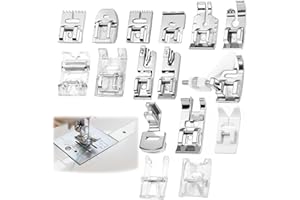 Sewing Machine Presser Feet Set,Singer Sewing Machine Accessories,16-Piece Presser Foot Kit,Including Zipper, Satin Stitch, W