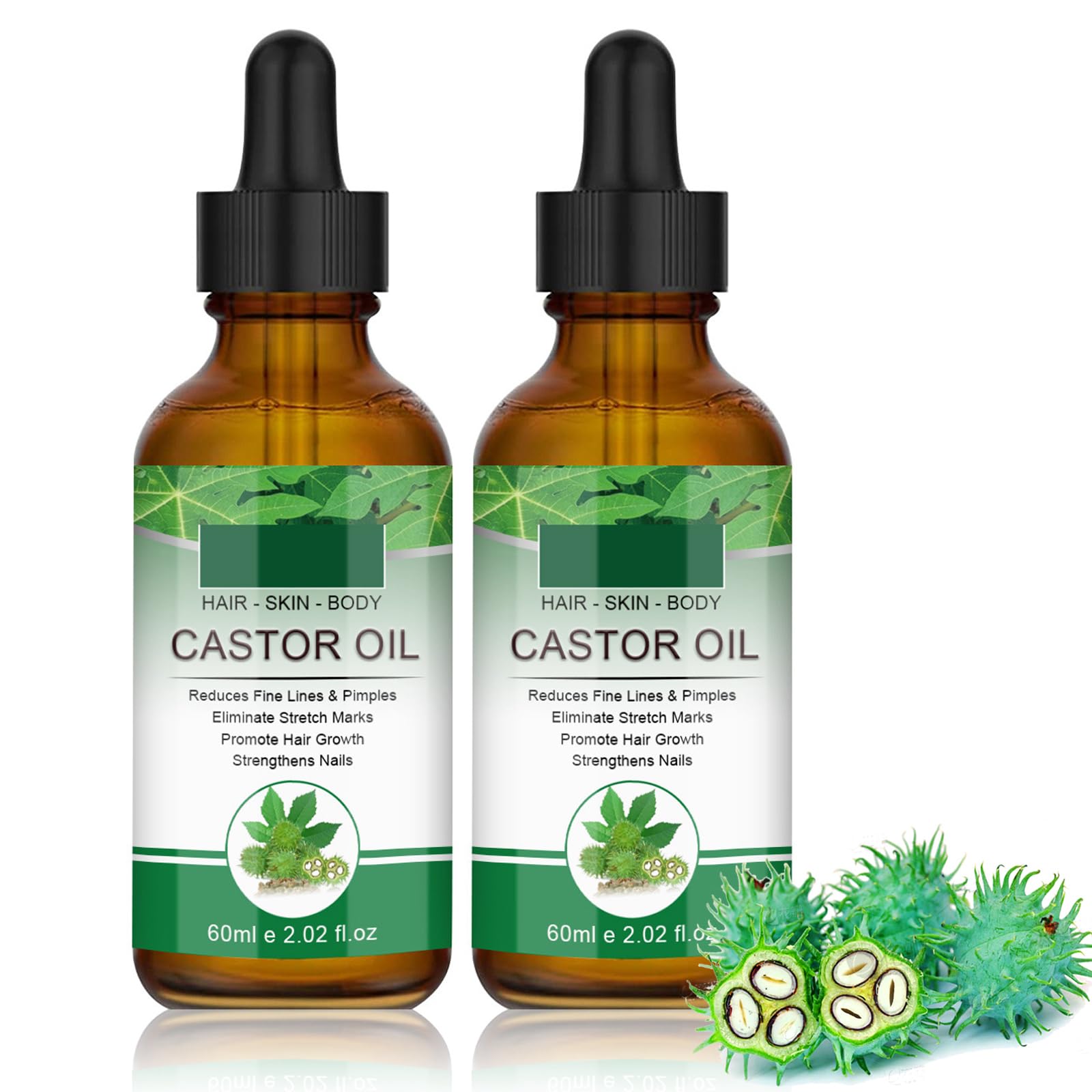 Organic Castor Oil Cold Pressed,100% Pure, Hair Growth Oil Hair Serum Scalp Oil For Eyebrows,Eyelashes,Hair Growth,Nails,And Skin,Hair Care Hair Loss Treatment For Women And Men
