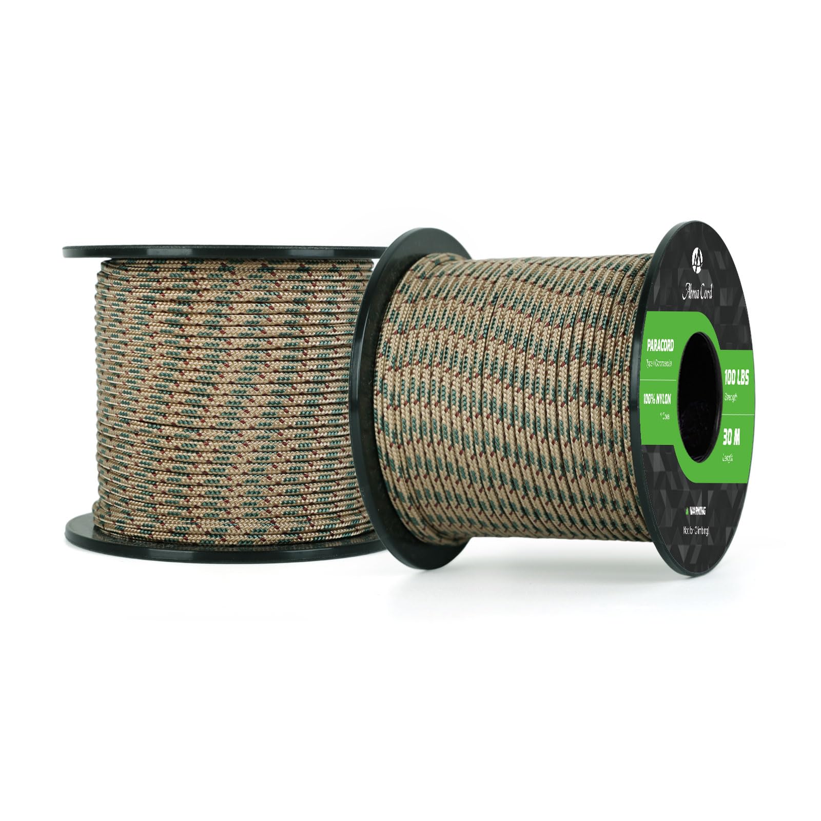 Abma Cord Paracord 100 lbs 2mm 100% Nylon 30M - Lowland Forest