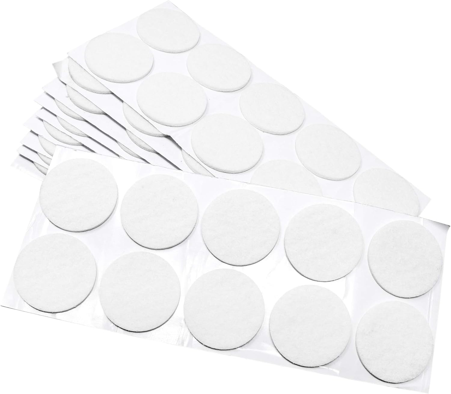 Adsamm® / 100 x self-adhesive felt pads/White/ø 1.77'' (ø 45 mm) / round / 0.138'' / 3.5 mm thick stick-on furniture felt glides/Furniture & Chair Glides