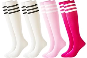BONANGEL Kids Youth Soccer Socks, Boys Girls Knee High Athletic Sports Football Baseball Socks 6-12 Years