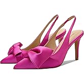 Manoloshow Women's Slingback Pumps Bow Pointed Toe Pumps with Elasticated Strap Pumps for Women 3.3" High Heels Evening Comfy Dress Shoes