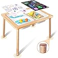 TERRAMUS Kid's Table, Toddler Sensory Table, Play Sand & Water Table with 3 Toy Storage Bins, Wooden Children's Desk for Art, Study, Drawing,Dinning, Activity Table Indoor Outdoor,Gifts for Boys Girls