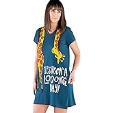 Lazy One Women's Nightgown, Funny V-Neck Sleep Shirt for Women, Novelty Pajama Shirt