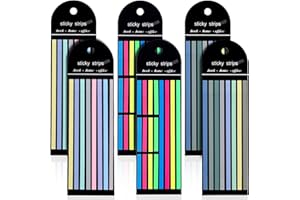 Juome 1280Pcs Highlighter Tape, Transparent Sticky Long Page Markers Tabs, Morandi Clear Highlighter Strips Flags Stickers, Book Tabs for Annotating Books Aesthetic Office School Study Supplies