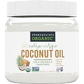 Viva Naturals Organic Coconut Oil, 32 fl oz &ndash; Unrefined, Cold-Pressed Extra Virgin Coconut Oil, USDA Organic &amp; Non-GMO, Natural Cooking Oil, Hair Oil &amp; Skin Oil