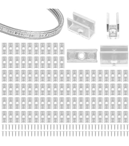 50pcs Flex LED Neon Rope Light 2\" Channel Mounting Holder Clips...
