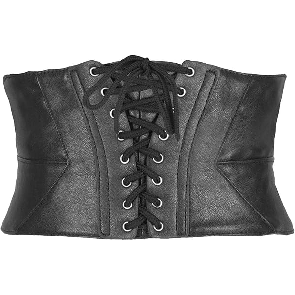Corset Belt for Women Black Elastic Wide Waist Belt Tied  display picture 3