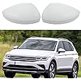 Compatible with Volkswagen Tiguan 2018-2020 Mirror Cover Replacement,VW Allspace L MK2 Mirror Cap Driver & Passenger Side,Left & Right Side Door Rearview Mirror Cover Trim(1 Pair),Super White