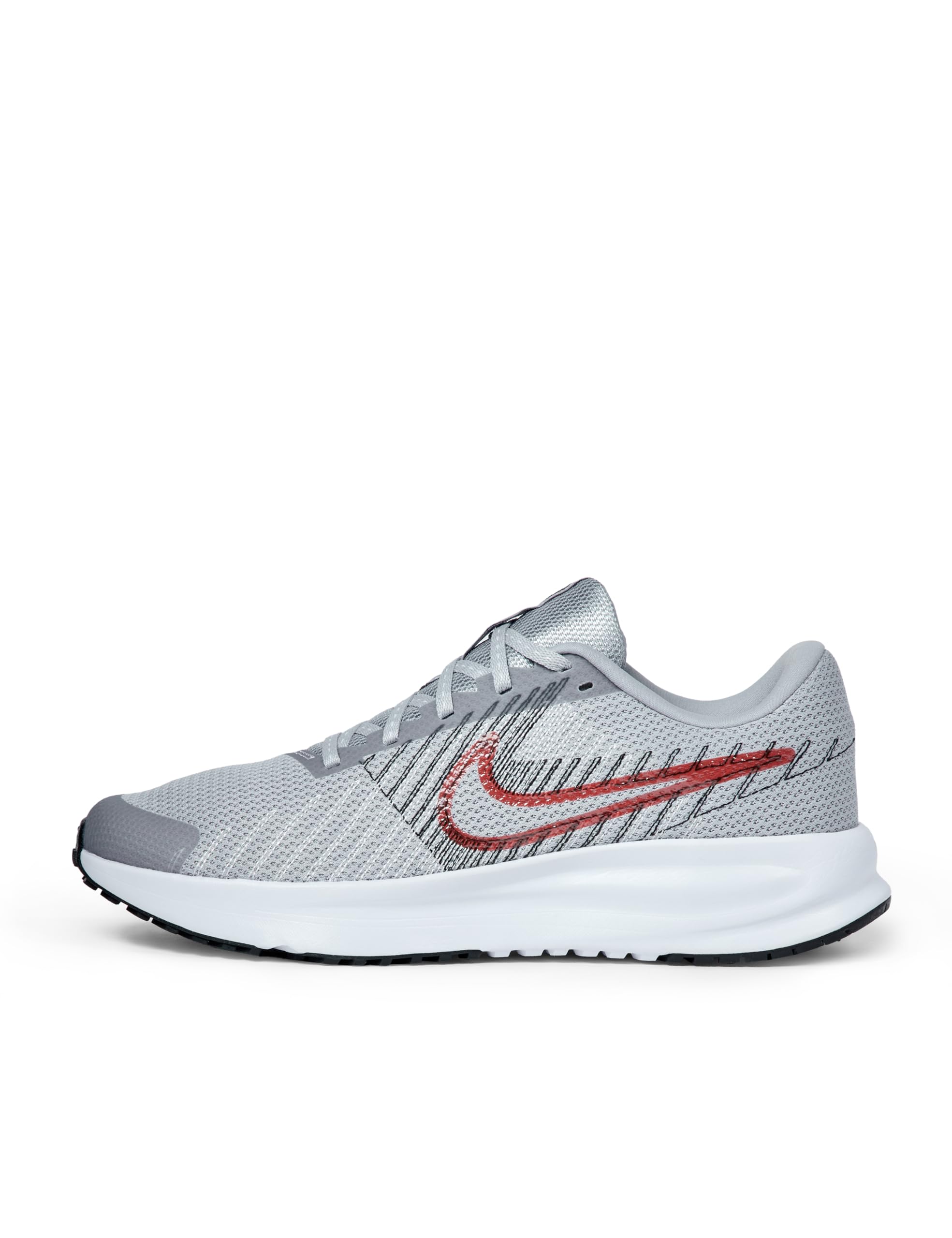 Photo 1 of Nike Men's Run Defy Sneaker, Wolf Grey/Bright Crimson/Black/White, 8