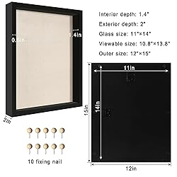 CCDCC 11x14 Shadow Box Display Case with Tempered